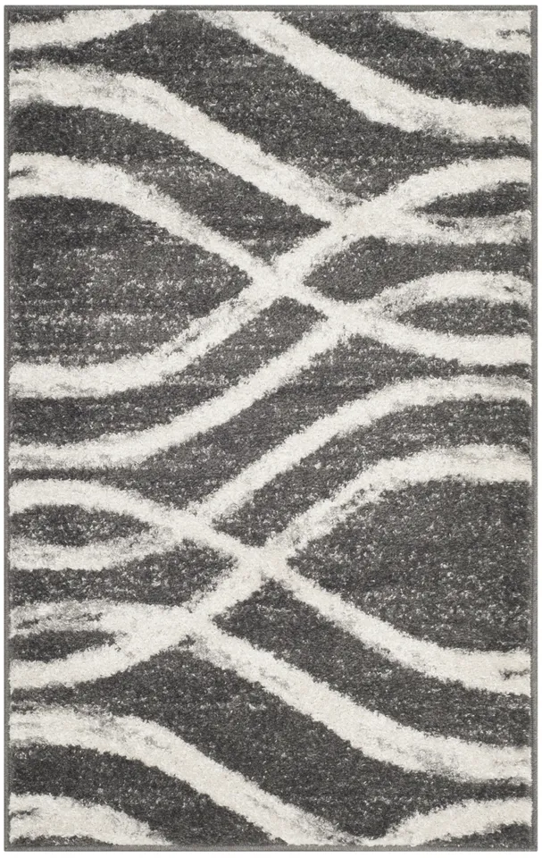 Arlo Home Woven Area Rug, ADR125R, Charcoal/Ivory,  2' 6" X 4'