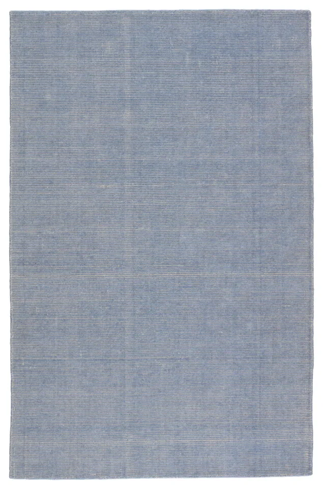 Danan Indoor/ Outdoor Solid Light Blue/ Cream Runner Rug (3'X10')