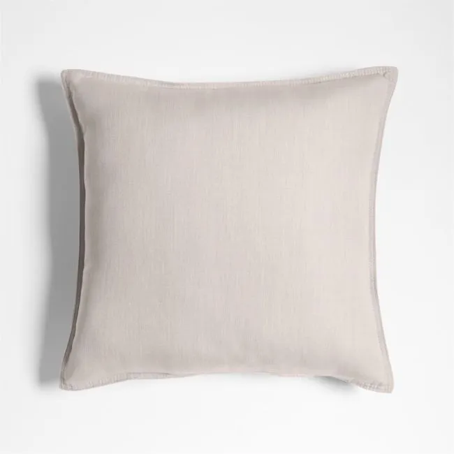 Sunbrella ® Canvas 20"x20" Flax Taupe Outdoor Throw Pillow