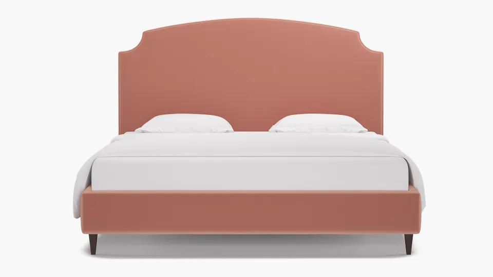 Cove Bed, Bloom Performance Plush Velvet, Espresso Square Tapered Leg, King