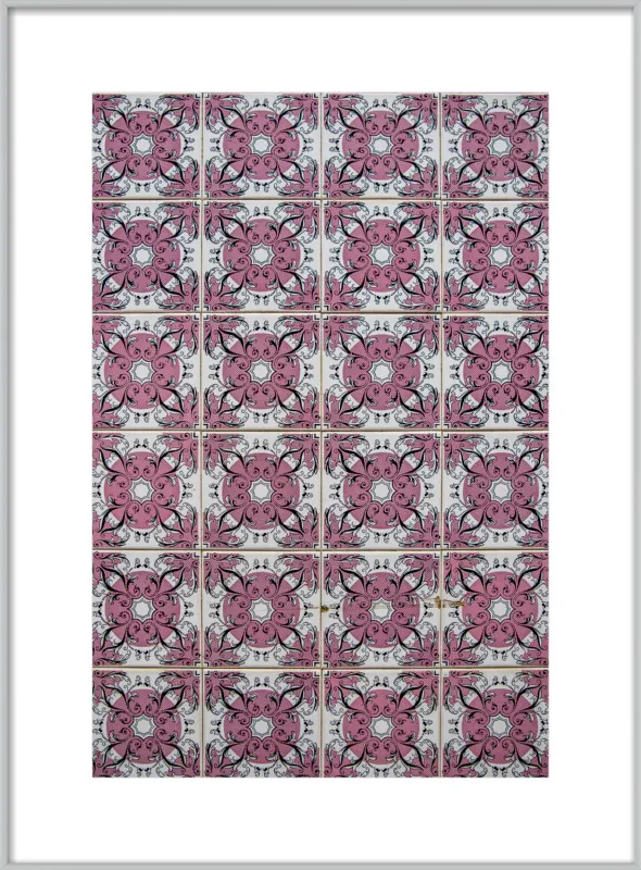 Pink and White Tiles in Lisbon by Sivan Askayo for Artfully Walls