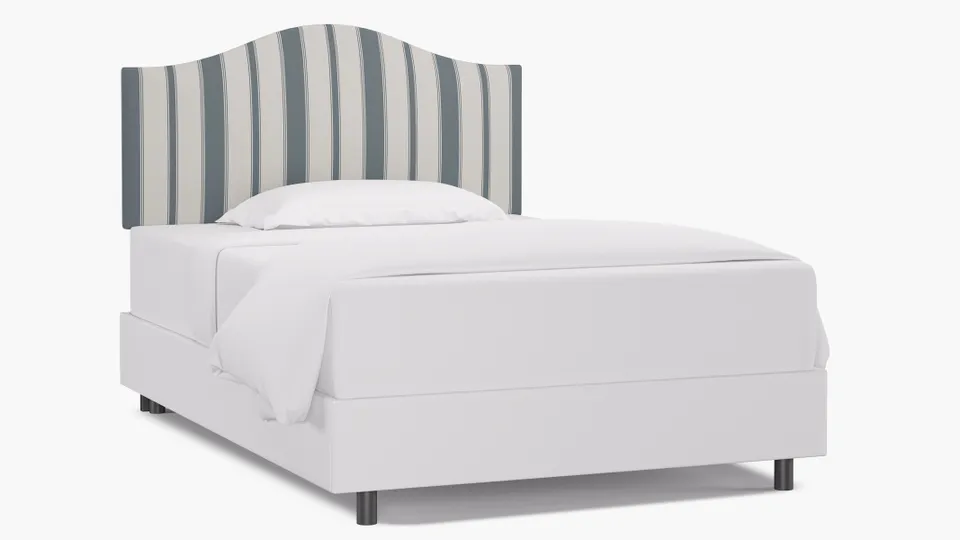 Camelback Headboard, French Blue Clarence Stripe, Full
