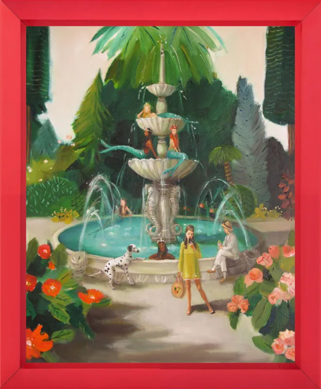 Selfie At The Mermaid Public Fountain by Janet Hill for Artfully Walls