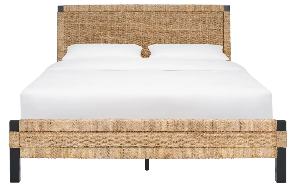 Galen Woven Banana Stem Bed - Natural/Black