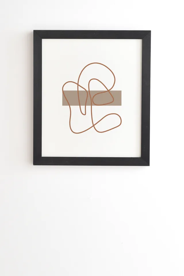 Abstract Line Neutral by Mambo Art Studio - Framed Wall Art Basic Black 12" x 12"