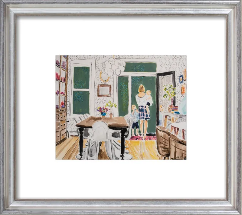 Dining Room with Wallpaper by Kate Lewis for Artfully Walls