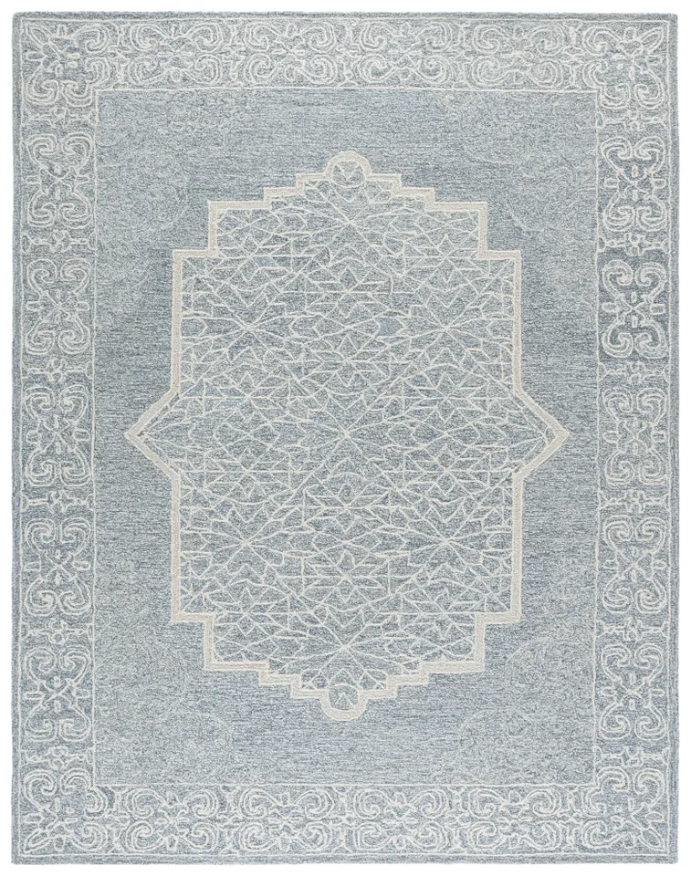 Safavieh Couture Abstract Collection Hand Tufted Area Rug, Ivory / Blue, 8' x 10'