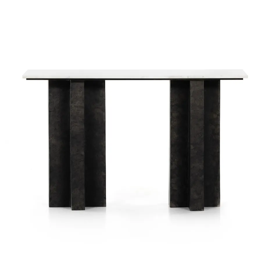 Terrell Console Table - Polished White Marble