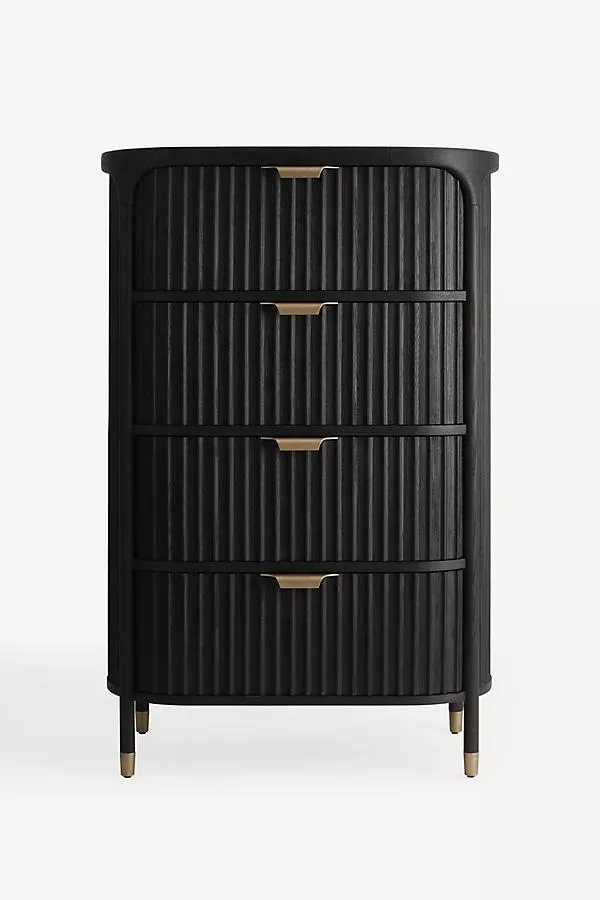 Isla Fluted Wood Four-Drawer Dresser