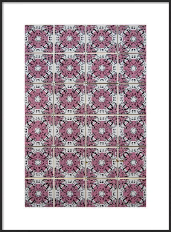 Pink and White Tiles in Lisbon by Sivan Askayo for Artfully Walls