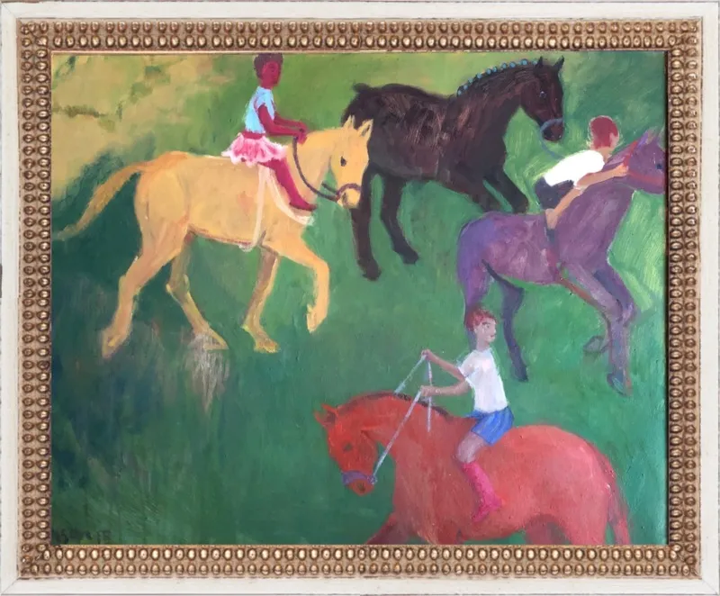 Four Horses, Three Riders by Megan Williamson for Artfully Walls