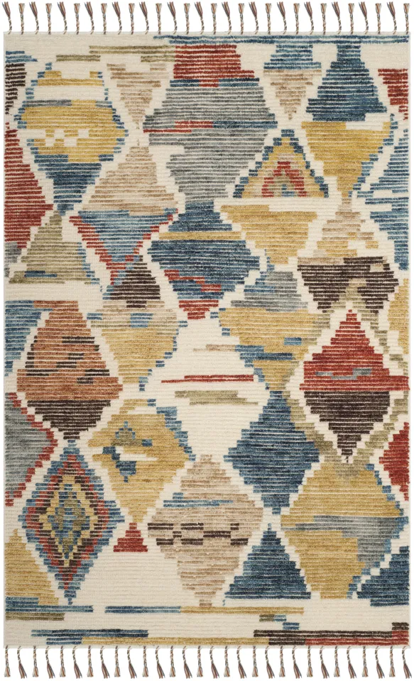 Arlo Home Hand Knotted Area Rug, KNY524A, Multi,  6' X 9'