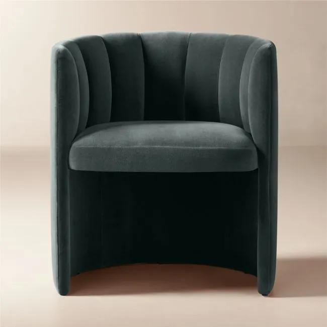 Clark Dark Blue Velvet Dining Armchair Set of 4