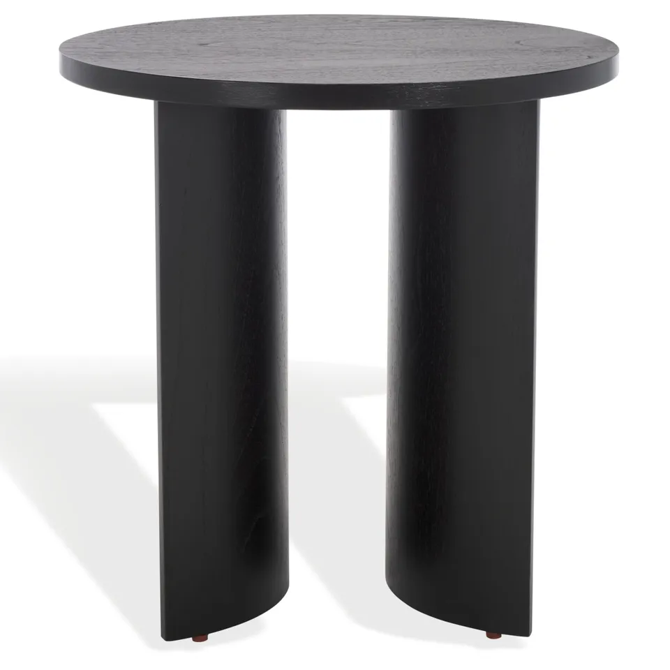 Audriella Round Wood Accent Table - Black