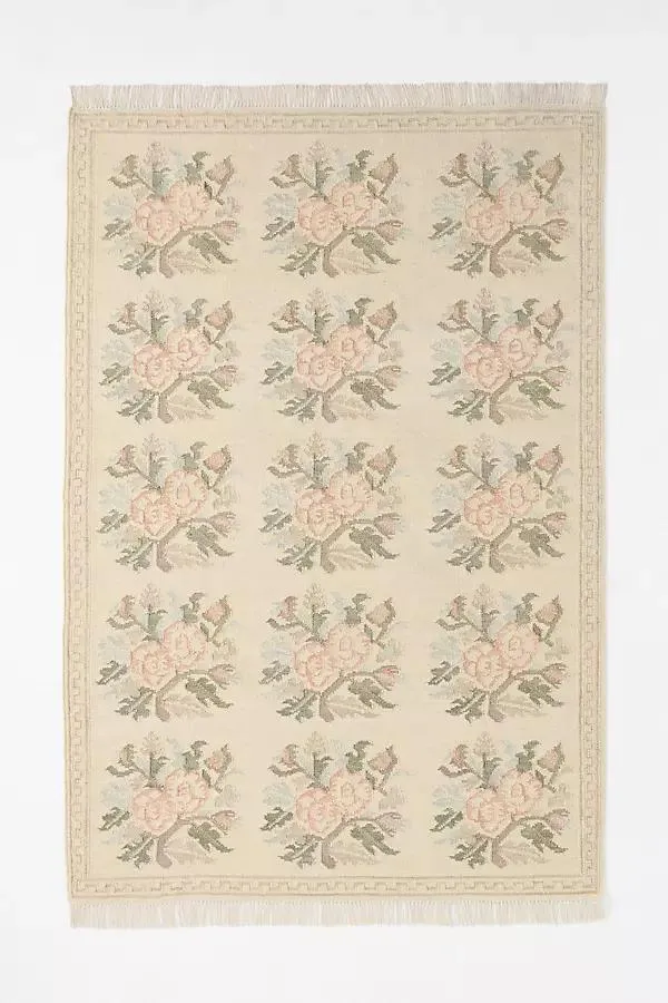 Florence Flatwoven Wool-Blend Floral Rug