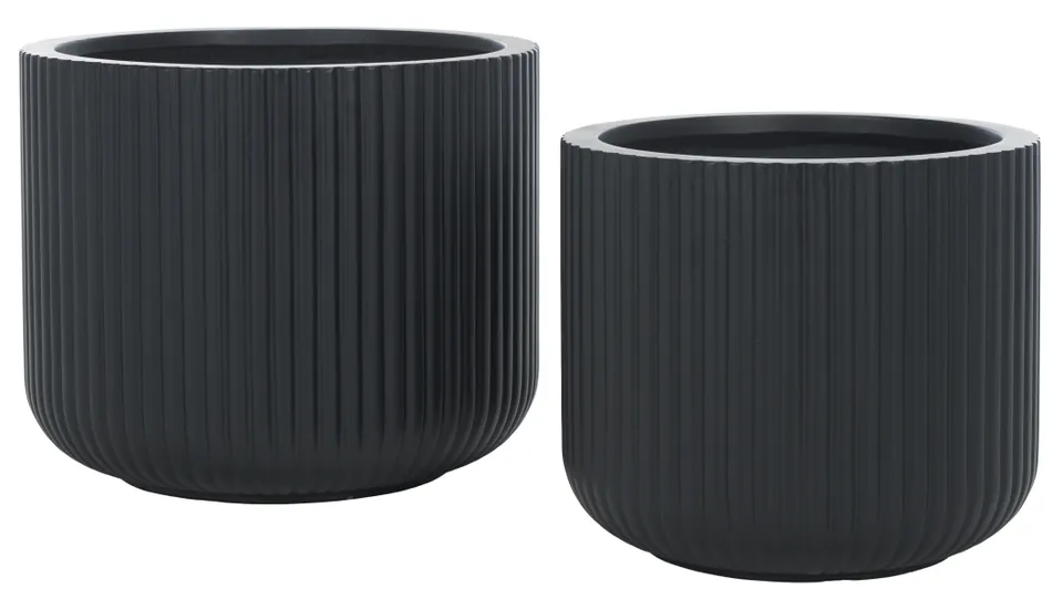 Lucca Planter Pot, Set Of 2 - Black