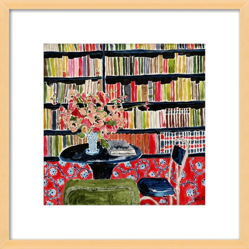 Books with Flowers by Kate Lewis for Artfully Walls