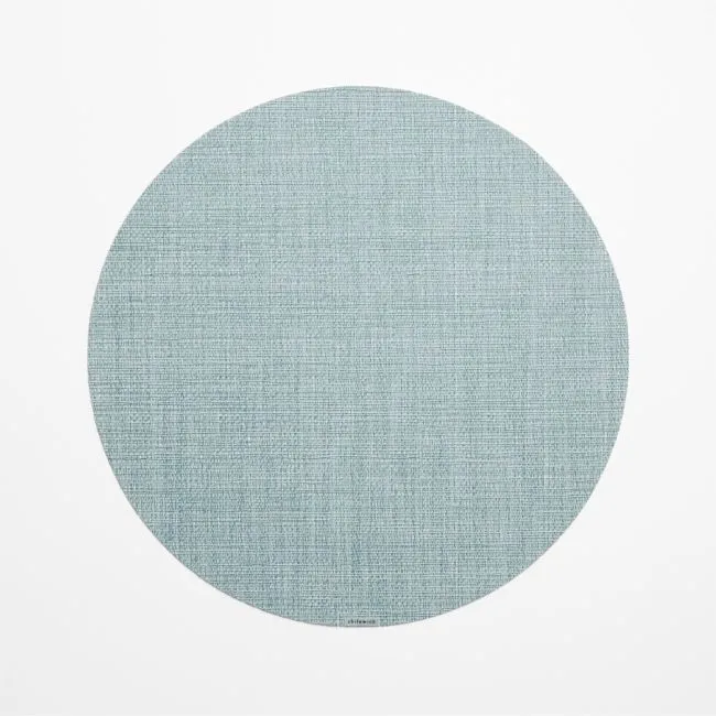 Chilewich ® Crepe Round Quiet Blue Vinyl Placemat