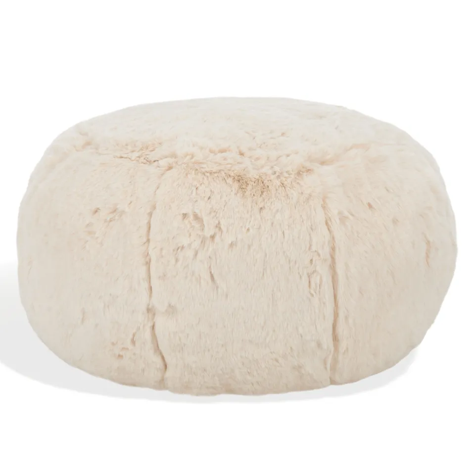 Gracelina Round Pouf - Creme