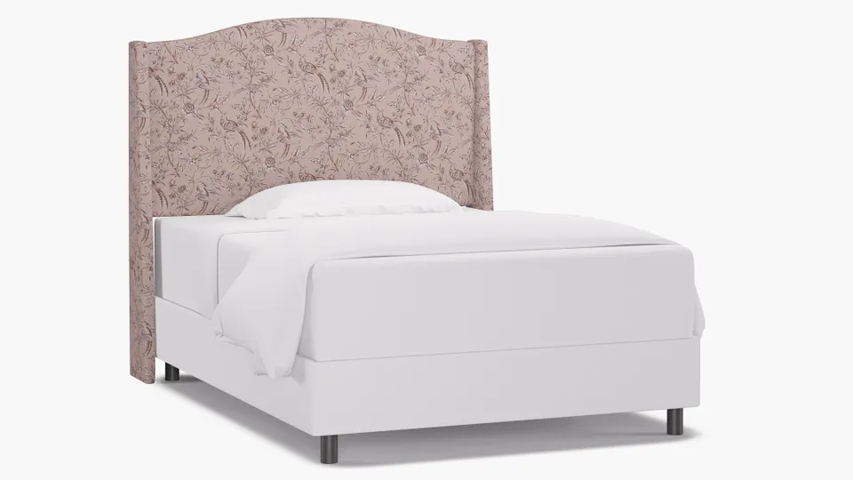 Classic Wingback Headboard, Blush Aviary, Full