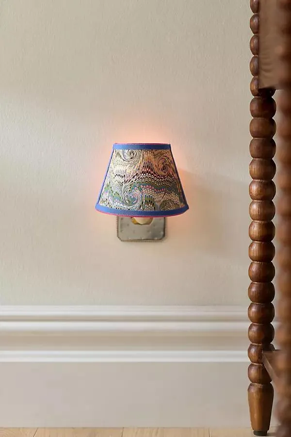 Marbled Paper Shade Night Light