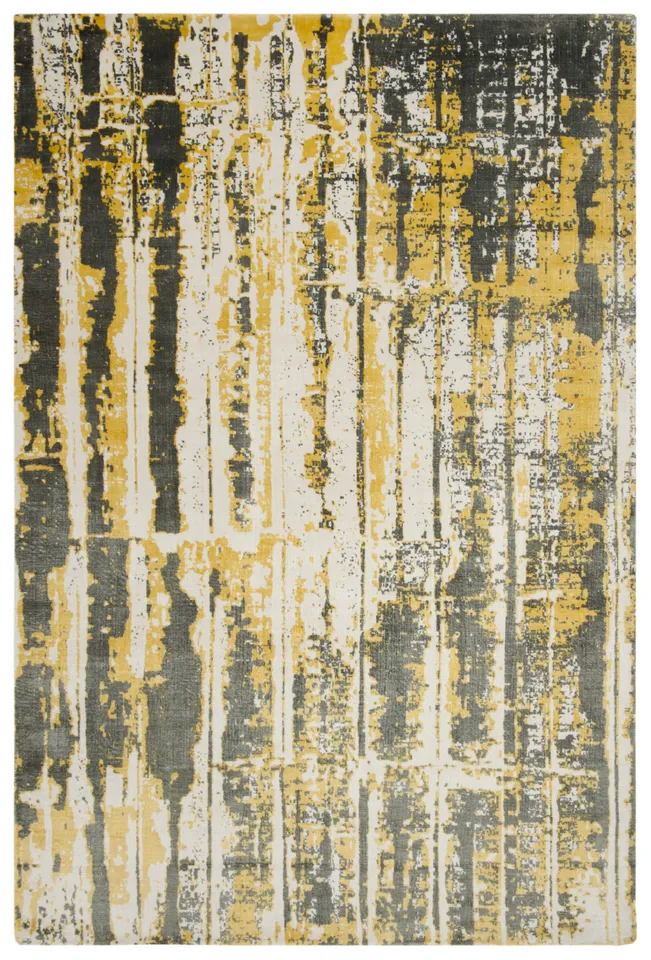 Arlo Home Hand Loomed Area Rug, MIR267A, Grey/Yellow,  6' X 9'