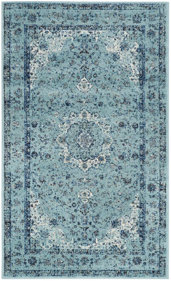 Arlo Home Woven Area Rug, EVK220E, Light Blue/Light Blue,  3' X 5'