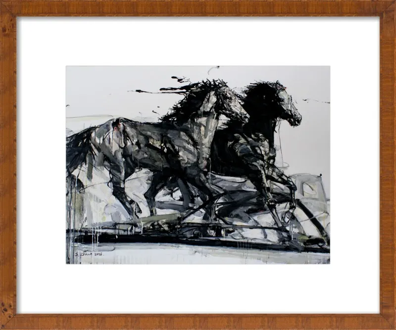 Black Stallions by Shao Y. Zhang for Artfully Walls
