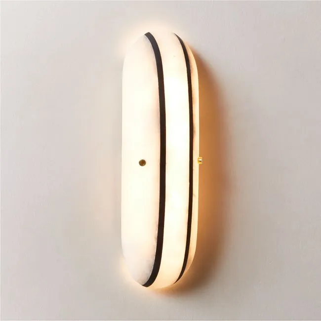 Benedicte White and Black Stripe Marble Wall Sconce Set of 2 by goop