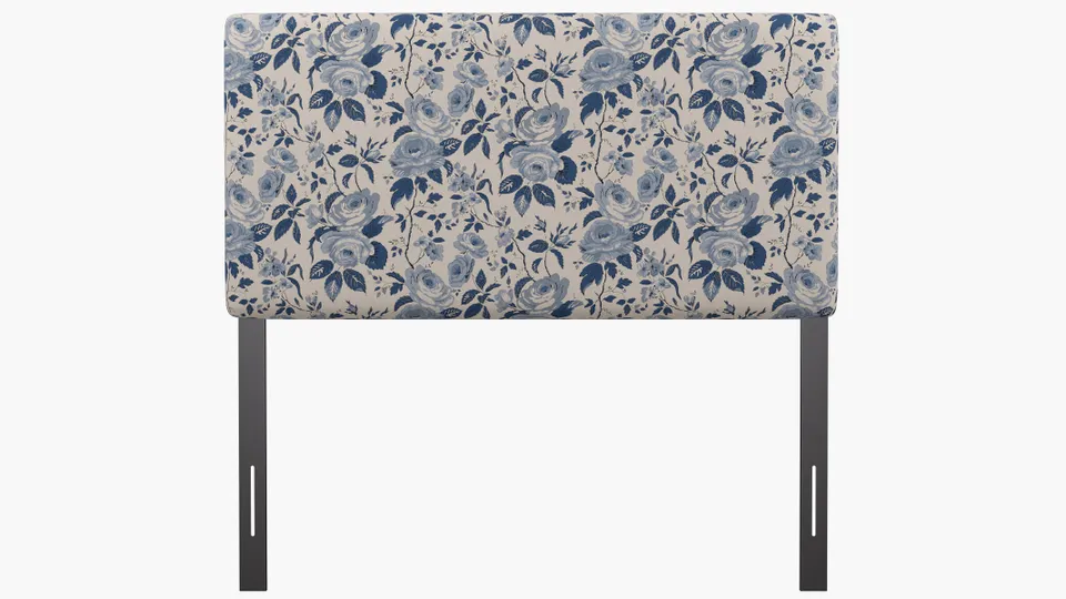 Square Back Headboard, Delft Chintz, Full