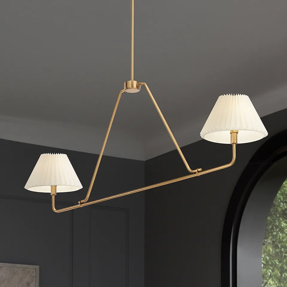 Possini Euro Frazer 45" Wide Warm Brass 2-Light Island Chandelier