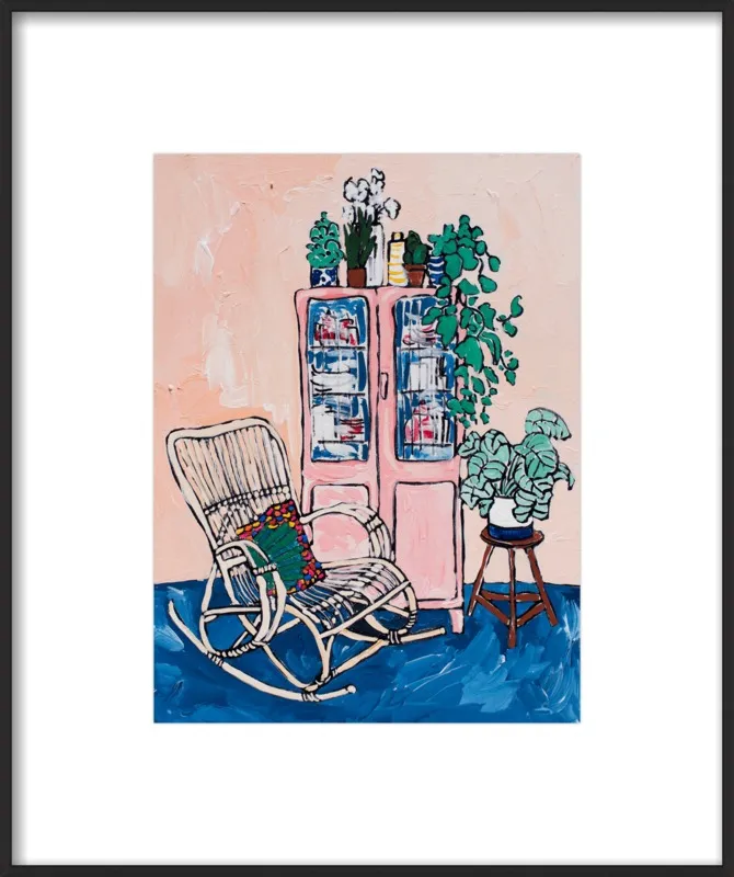 Rocking Chair In Pink Interior by Lara Lee Meintjes for Artfully Walls
