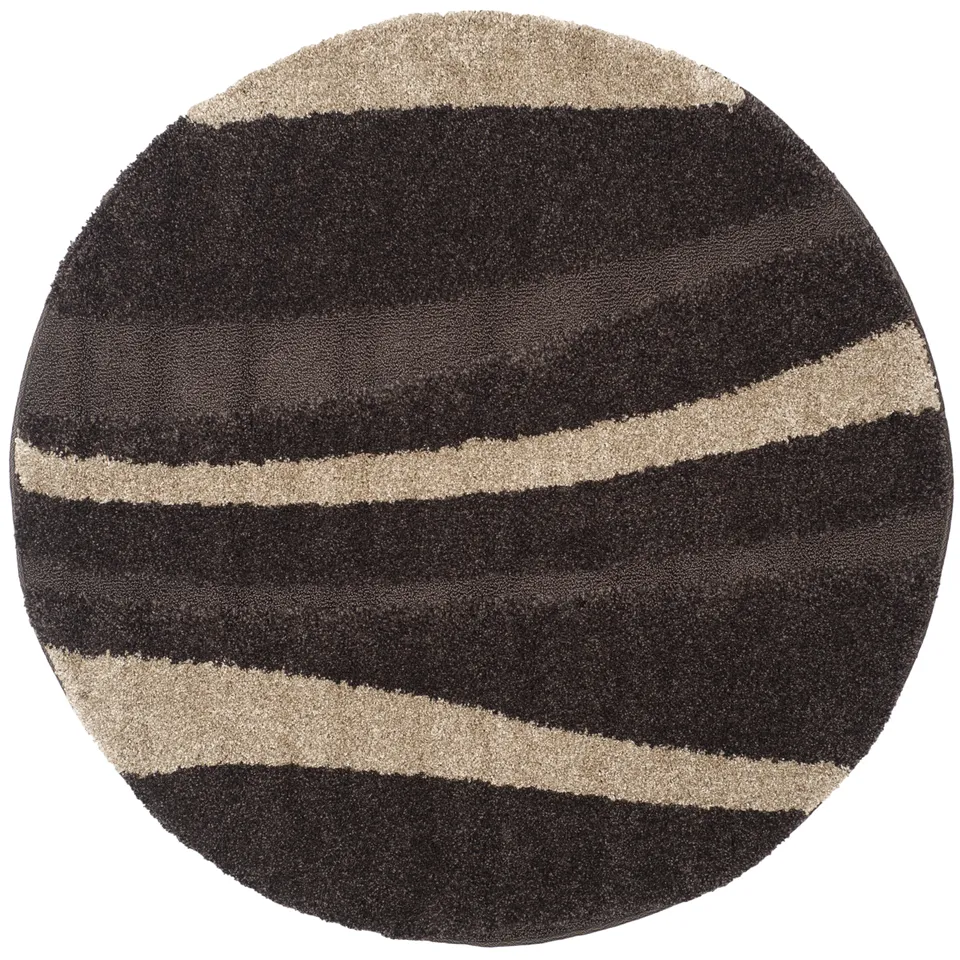 Arlo Home Woven Area Rug, SG451-2813, Dark Brown/Beige,  5' X 5' Round