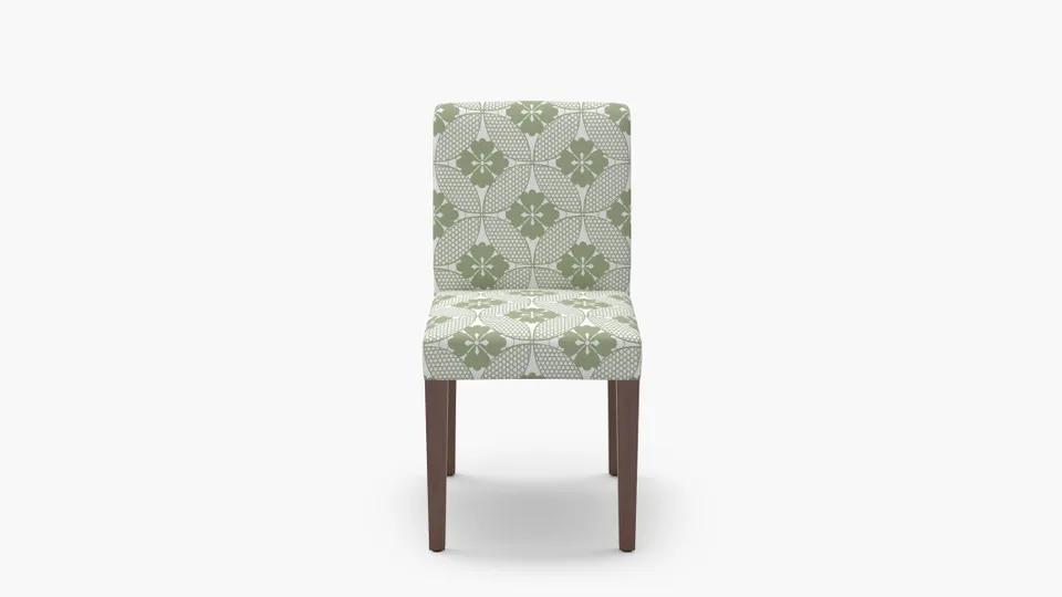 Signature Dining Chair, Sage Solaire, Walnut Square Tapered Leg