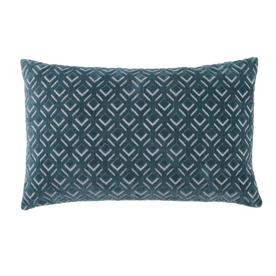 Design (US) Blue Silver 13"X21" Pillow