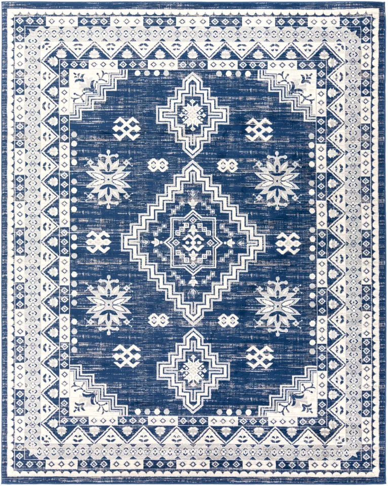 Roma Blue Indoor 8'11" x 12'4" Machine Woven Rug
