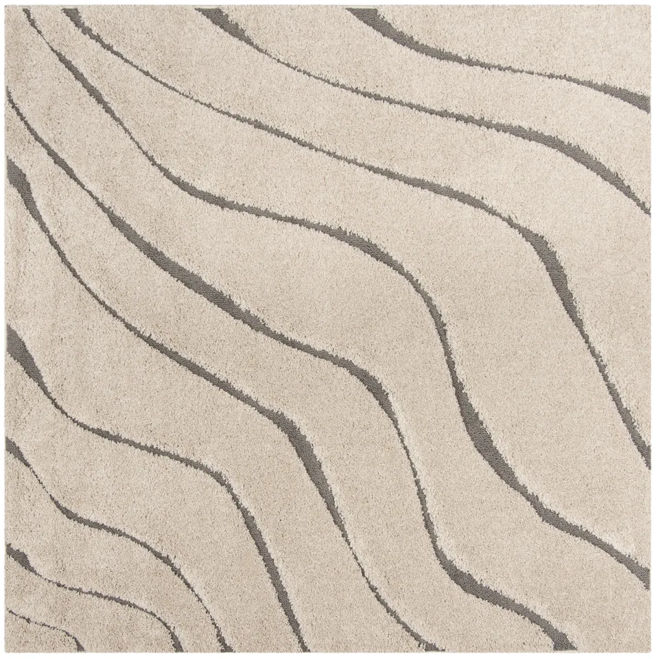 Arlo Home Woven Area Rug, SG472-1180, Cream/Grey,  6' 7" X 6' 7" Square