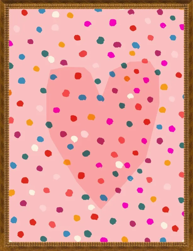 Rainbow Dotty Heart by Paula Mills for Artfully Walls