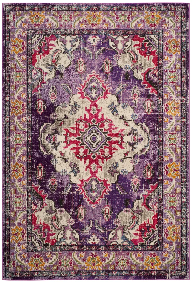 Arlo Home Woven Area Rug, MNC243P, Violet/Fuchsia,  4' X 5' 7"