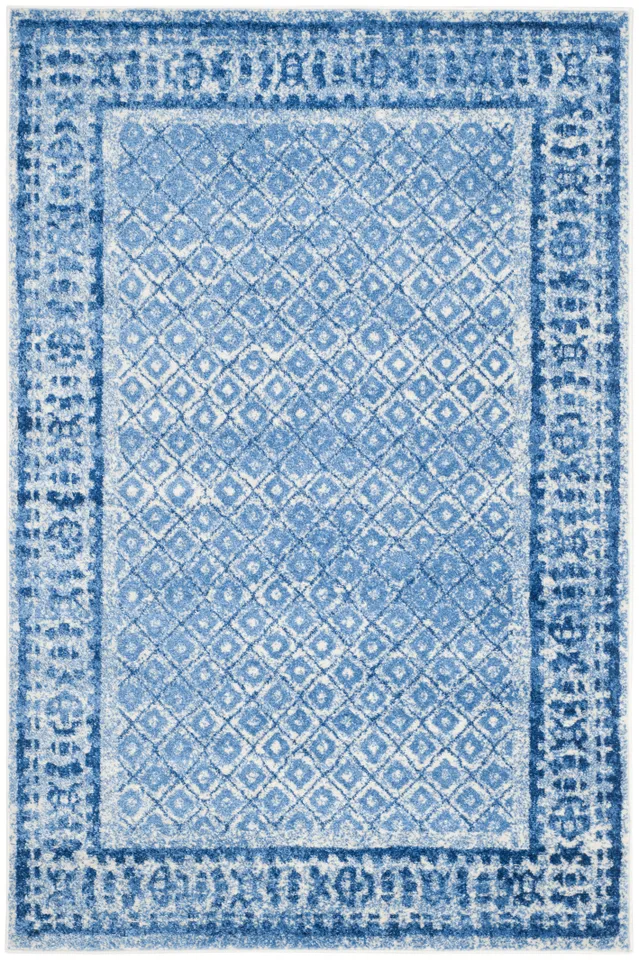 Arlo Home Woven Area Rug, ADR110D, Silver/Blue,  5' 1" X 7' 6"
