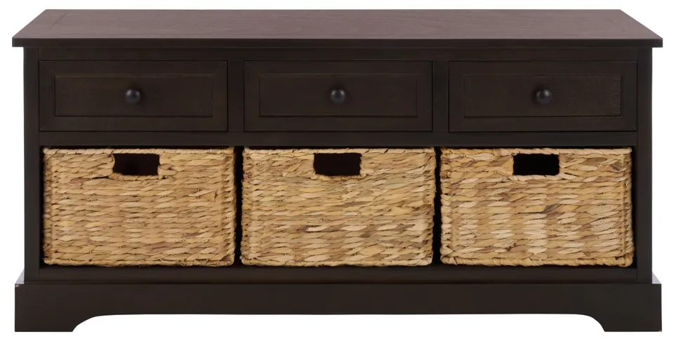 Damien 3 Drawer Storage Bench - Dark Chocolate