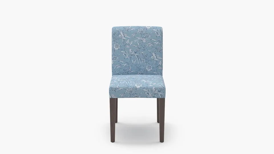 Signature Dining Chair, Blue Aviary, Espresso Square Tapered Leg