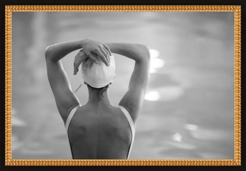 Woman Swimmer in a White Cap by Lucy Snowe for Artfully Walls
