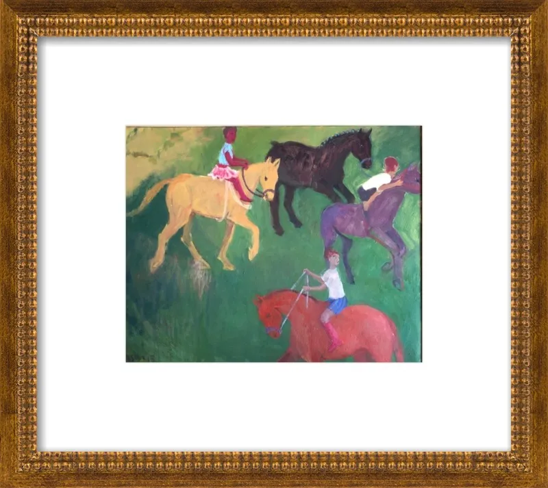 Four Horses, Three Riders by Megan Williamson for Artfully Walls