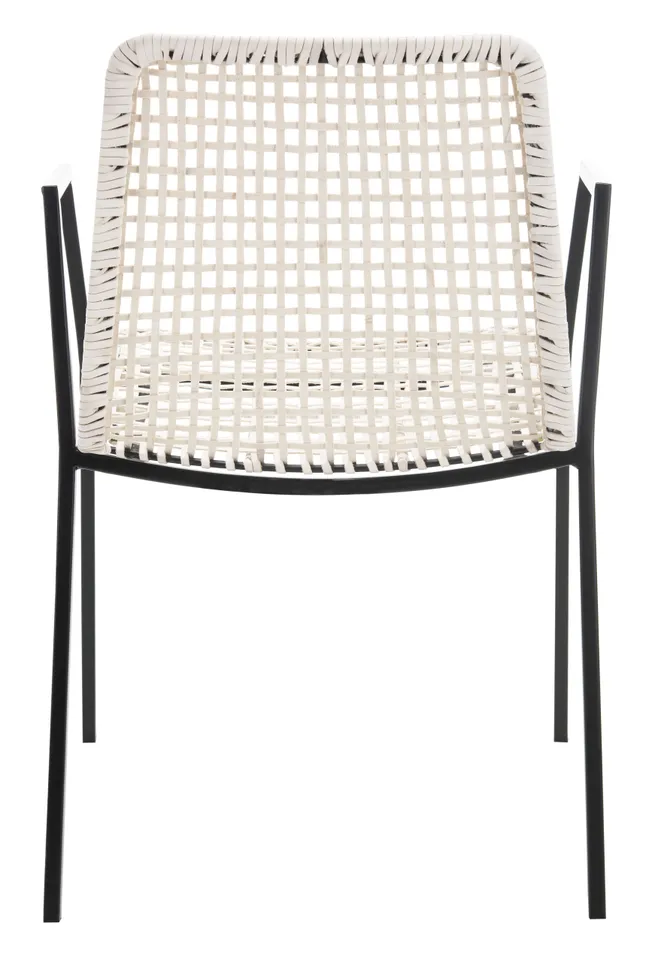Wynona Leather Dining Chair, Set Of 2 - White / Black