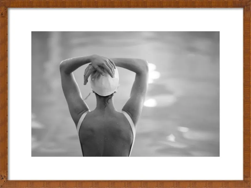 Woman Swimmer in a White Cap by Lucy Snowe for Artfully Walls
