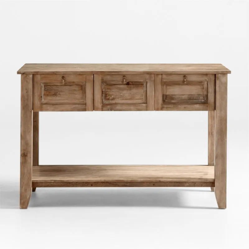 Basque 56" Light Brown Solid Wood Kitchen Island with Storage