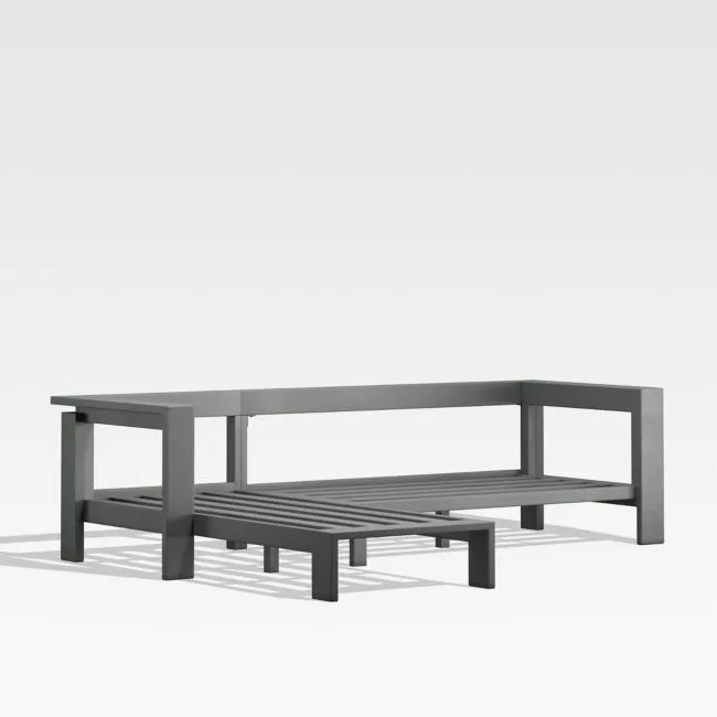 Walker Black Metal 2-Piece Left-Arm Chaise Outdoor Sectional Sofa Frame