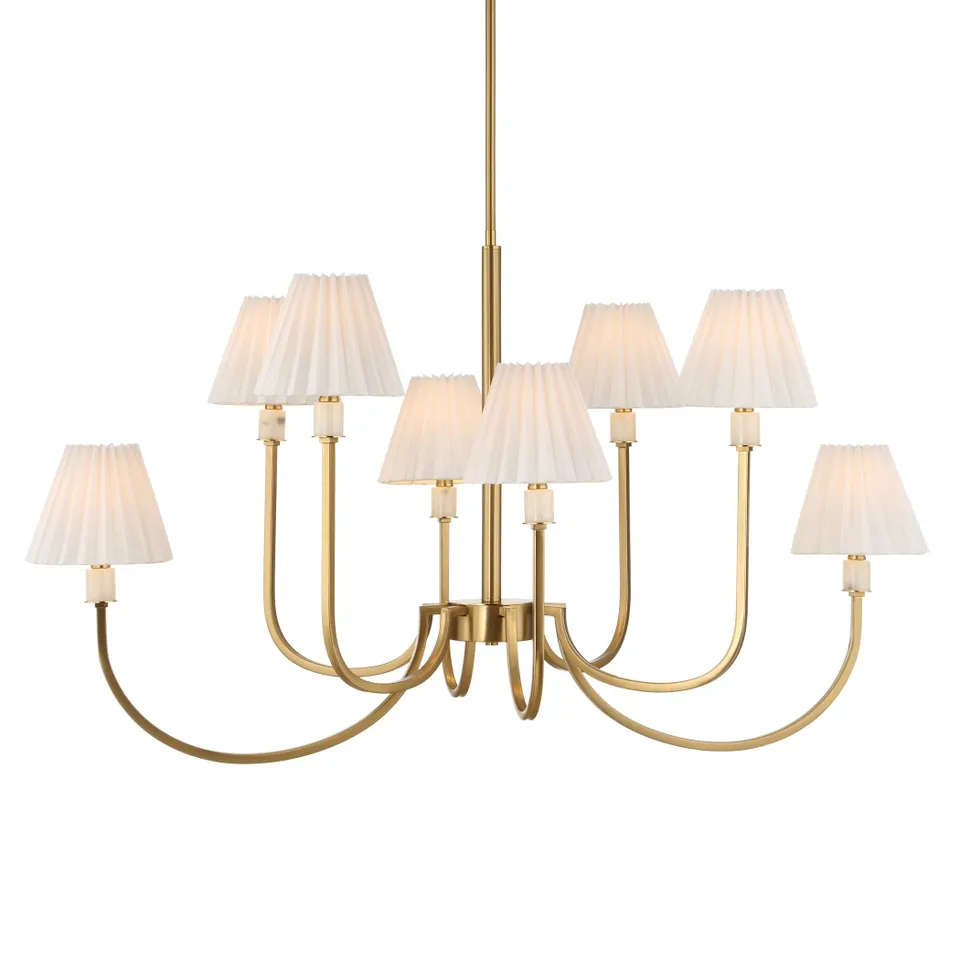 Poppins 8 Light Brass Chandelier