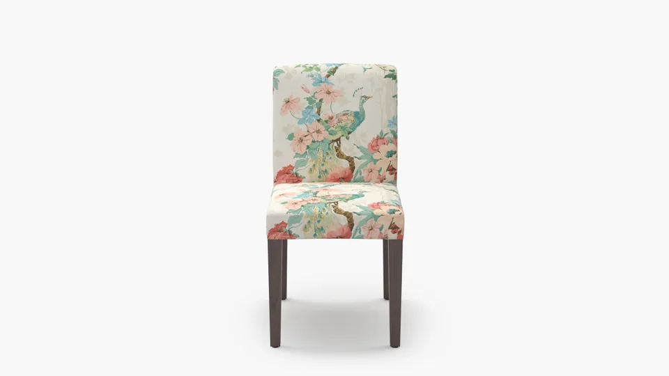 Signature Dining Chair, Rose Peacock Park, Espresso Square Tapered Leg